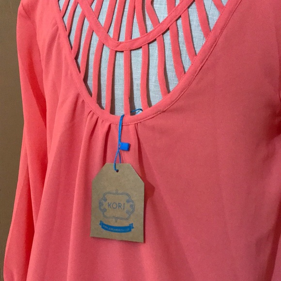 NWT Kori Coral Long Sleeve Small Boutique Dress - Picture 4 of 8